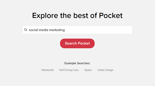 Pocket explore предлагает контент, основанный на ваших интересах.