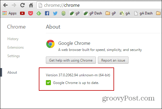Версия Chrome