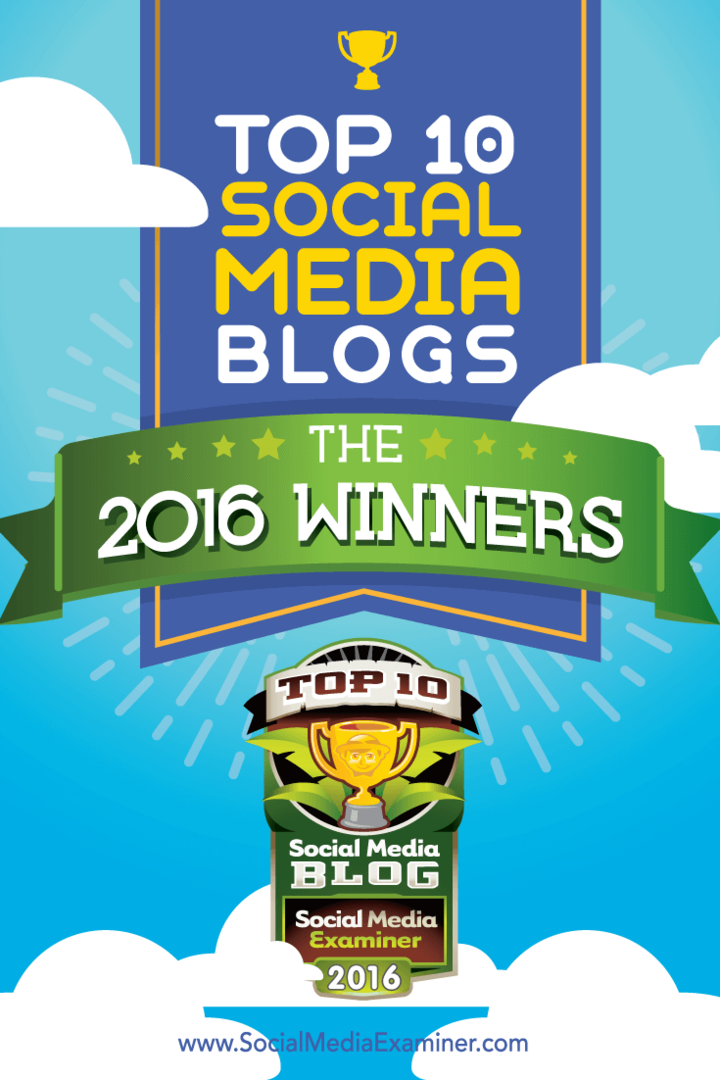 Десять лучших победителей блогов в социальных сетях 2016 года