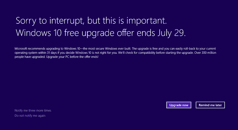 Время истекает для бесплатного обновления до Windows 10 - Есть ли убедительная причина для обновления?