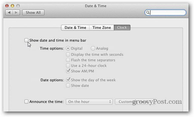 Mac OS X: добавление основного календаря в строку меню