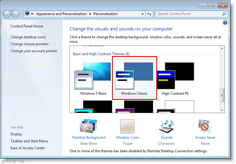 Windows 7 сменить тему на классическую