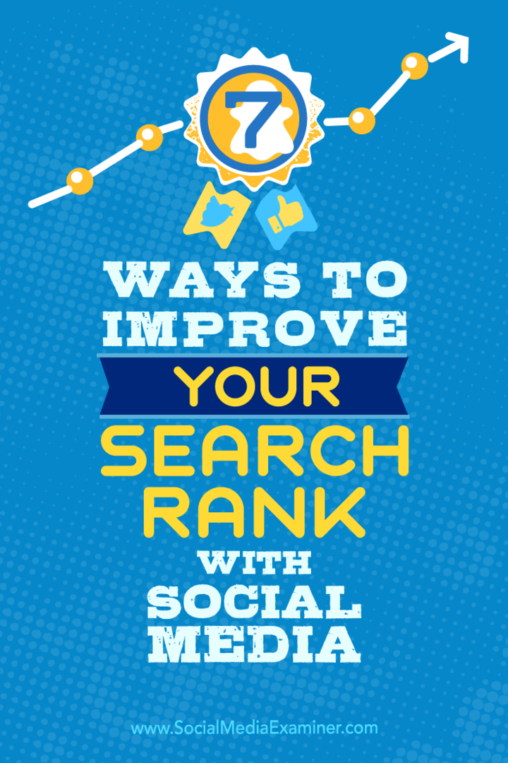 Советы по семи способам повышения вашего рейтинга в поисковой сети с помощью социальных сетей.