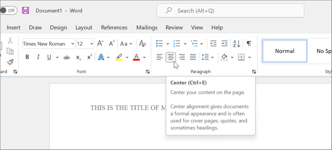 введите заголовок в формате апа в формате Microsoft Word