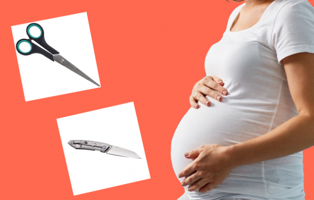 тест на ножницы и нож во время беременности