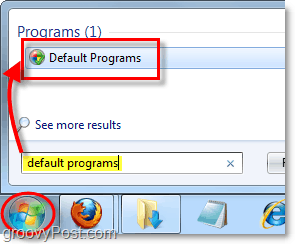 изменить использование программ по умолчанию в Windows 7