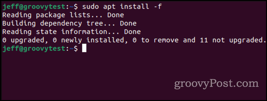 установка ubuntu apt для исправления сломанных пакетов