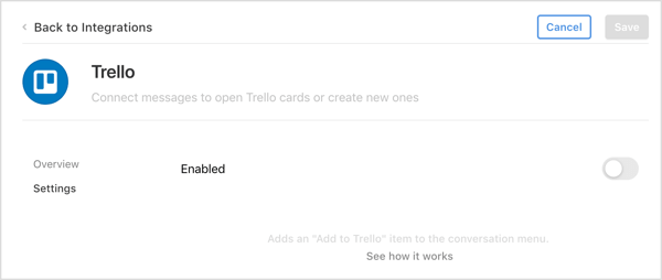 Установите интеграцию Trello в приложение Front.