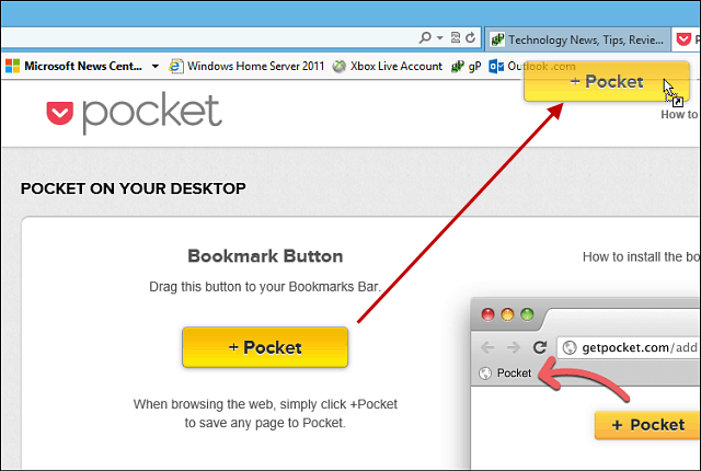 Как использовать Pocket с Internet Explorer