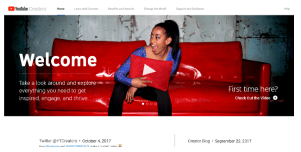 YouTube представил недавно разработанный веб-сайт для программы YouTube Creators.