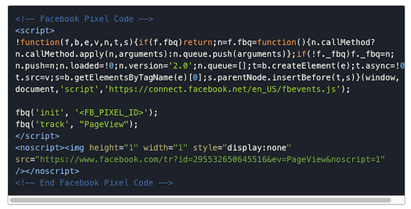 Пиксель инициализации Facebook должен срабатывать перед любым пользовательским кодом.
