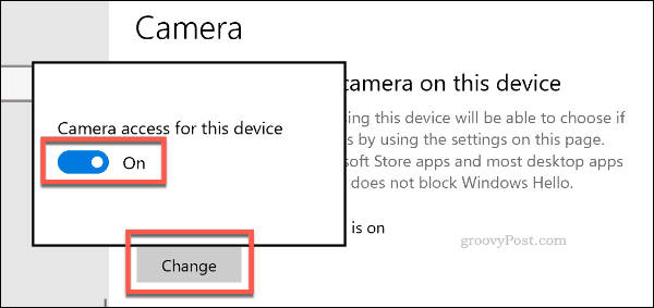 Отключение доступа к камере в Windows 10