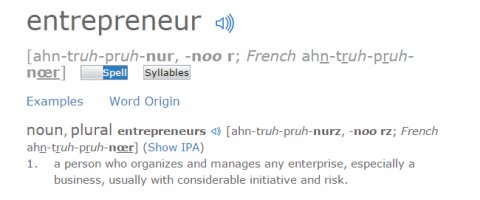 Определение слова «предприниматель» - это идея риска. 