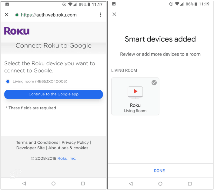 Подключите Roku к Google Home