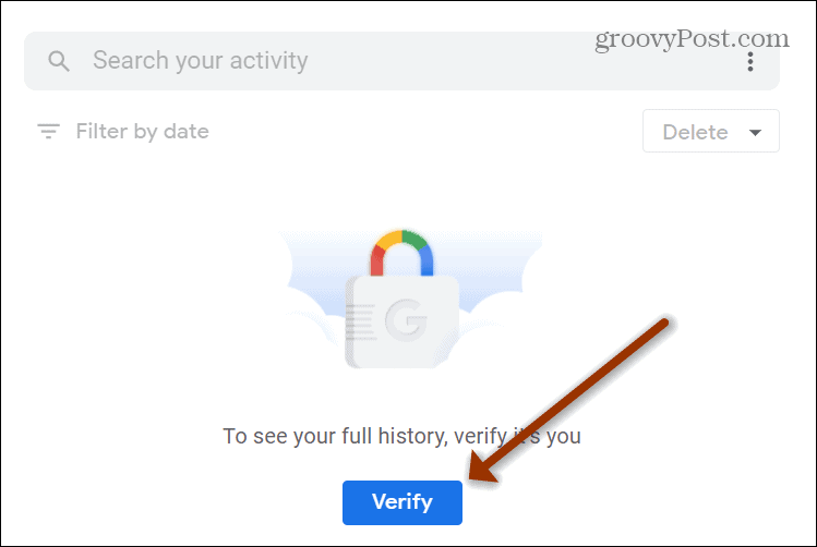 Кнопка "Проверить историю поиска Google"