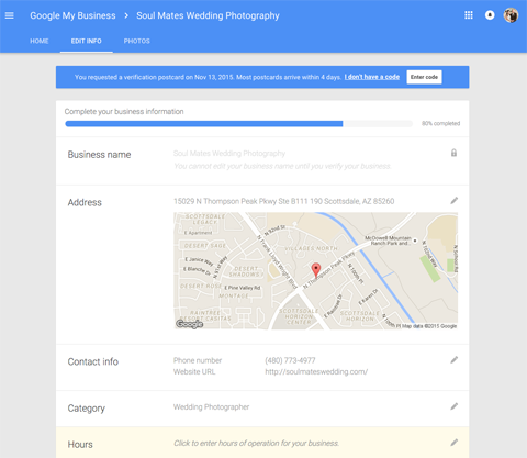 новые параметры редактирования страницы Google Plus для местных предприятий