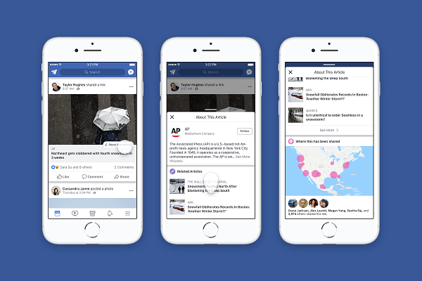 Facebook делится дополнительным контекстом вокруг статей и издателей, опубликованных в ленте новостей.