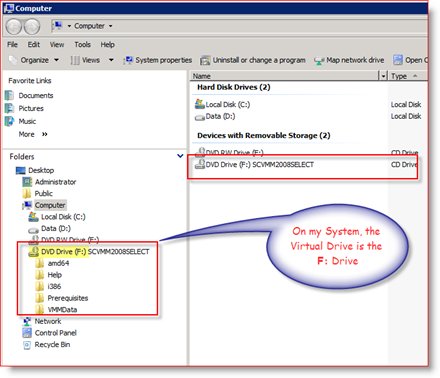 Пример монтирования ISO для виртуального диска MagicISO в Windows Server 2008