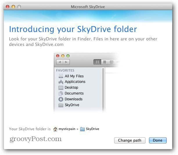 Mac SkyDrive Расположение