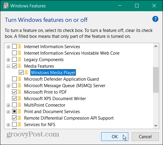 Воспроизведение файла VOB в Windows 10