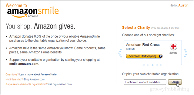 Пожертвуйте свою любимую благотворительность вместе с Amazon Smile