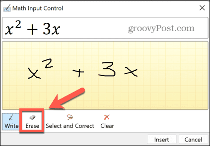 ластик уравнения чернил excel