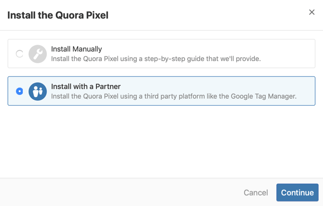 шаг 2, как установить Quora Pixel с Диспетчером тегов Google