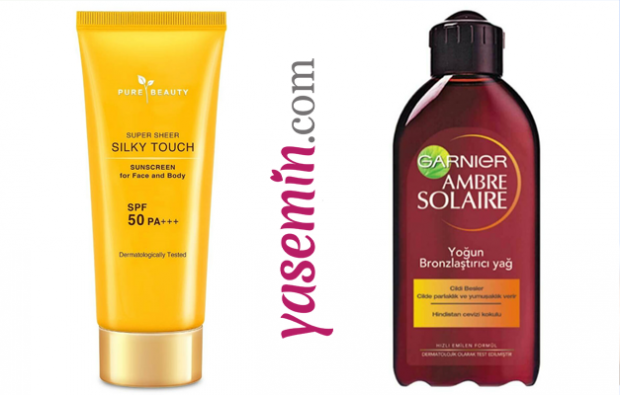 Солнцезащитный крем для лица Silky Touch Body Body Spf 50 и интенсивное бронзирующее масло для загара Ambre Solaire Intense Bronzing Sun Oil