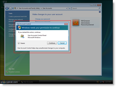 Windows Vista UAC запрашивает доступ