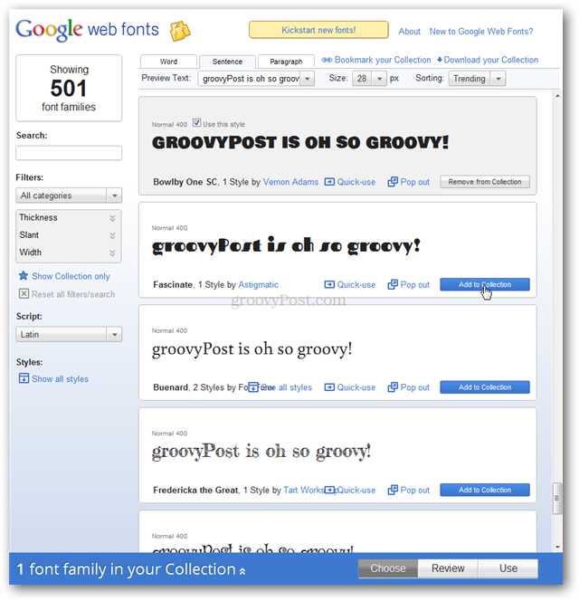 Каталог шрифтов Google