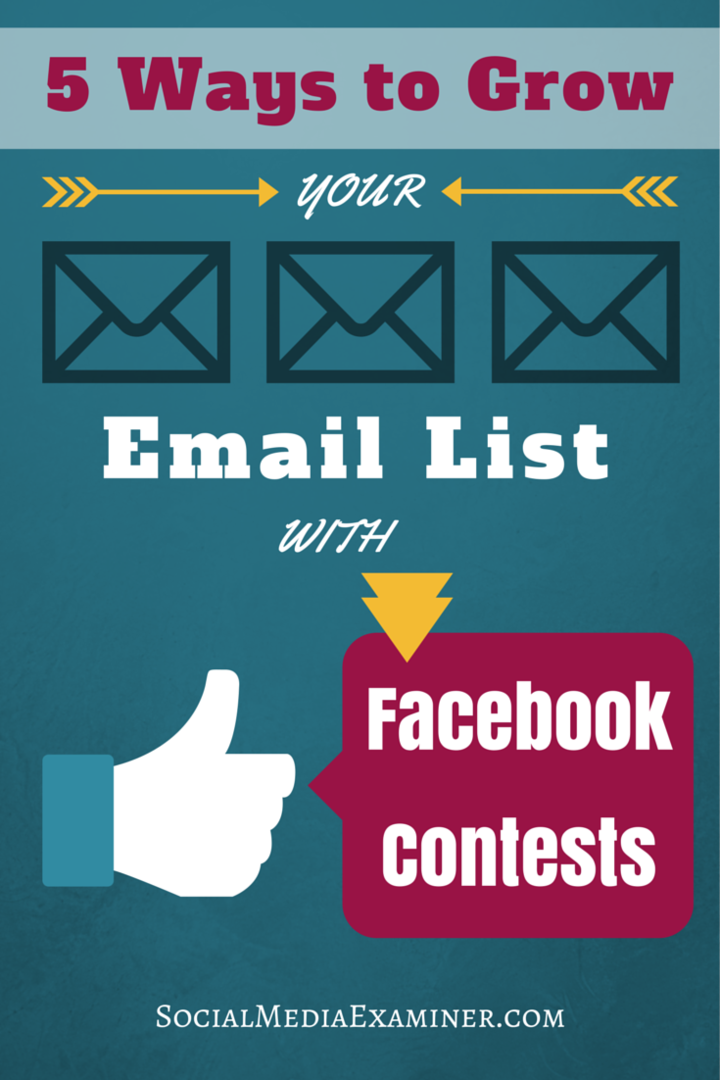 расширяйте свой список рассылки с помощью конкурсов в Facebook