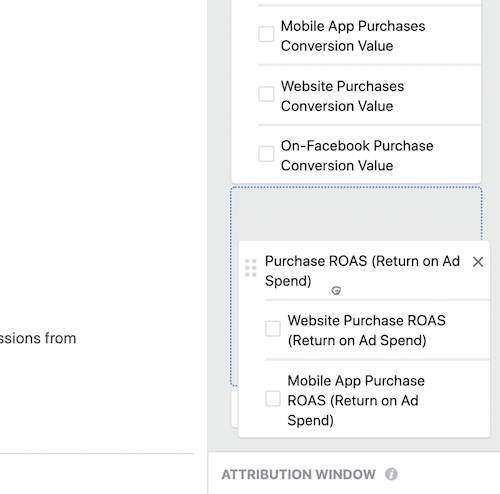 создать пользовательский отчет моментального снимка рентабельности инвестиций в Facebook Ads Manager, шаг 7