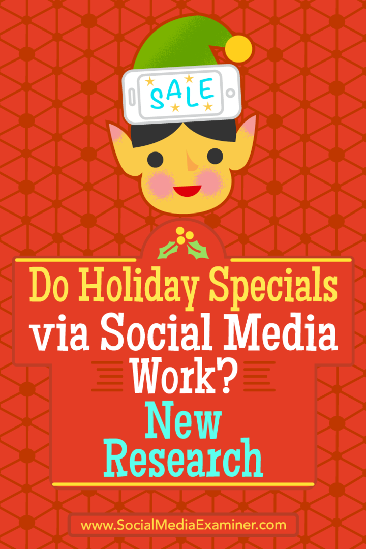 Работают ли праздничные спецпредложения в социальных сетях? Новое исследование Мишель Красняк на сайте Social Media Examiner.