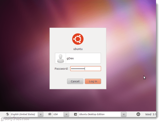 Экран входа в Ubuntu