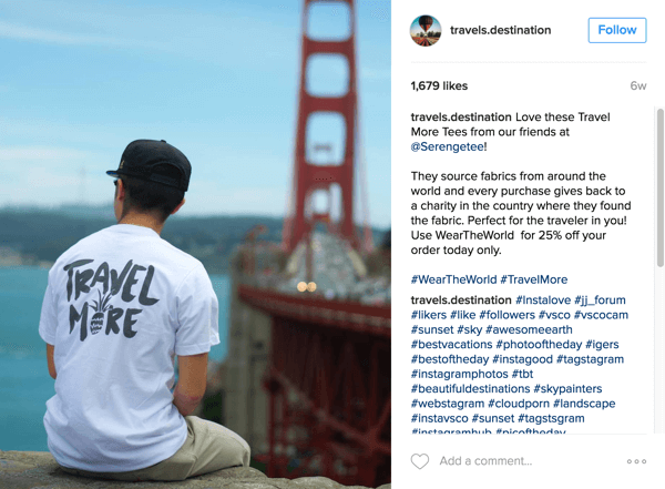 Travels Destination представляет продукты Serengetee и информирует подписчиков о причине в Instagram.