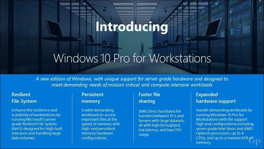 Microsoft представляет новую версию Windows 10 Pro для рабочих станций
