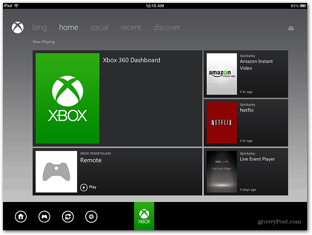 Панель управления Xbox SmartGlass