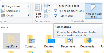 показать скрытые файлы и папки