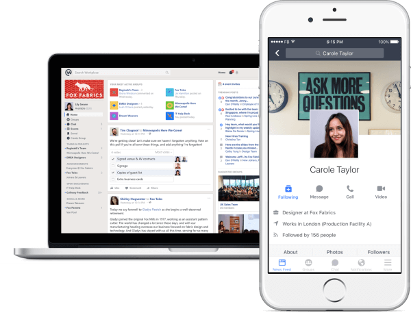 Facebook представляет бесплатную версию Workplace, своего инструмента социальной сети для общения и совместной работы сотрудников.