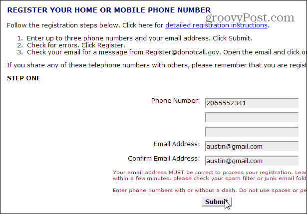 регистрационный номер и адрес электронной почты
