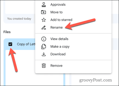 Переименование скопированного файла в Google Docs