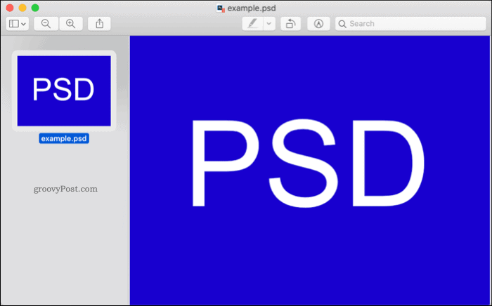 Открытие PSD-файла в macOS