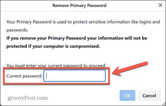 firefox подтвердите текущий пароль