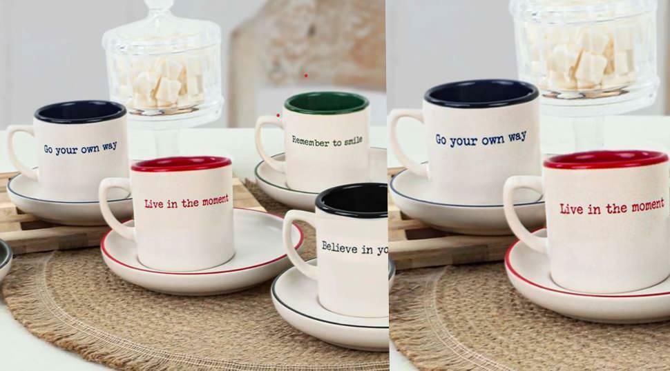 Набор кофейных чашек Keramika Nordic Motto из 12 предметов