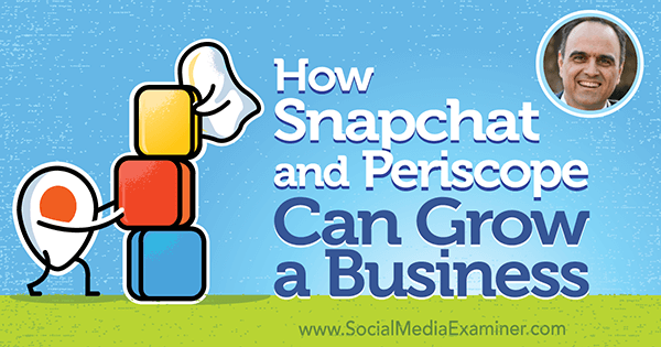 «Как Snapchat и Periscope могут развивать бизнес» с идеями Джона Капоса в подкасте по маркетингу в социальных сетях.