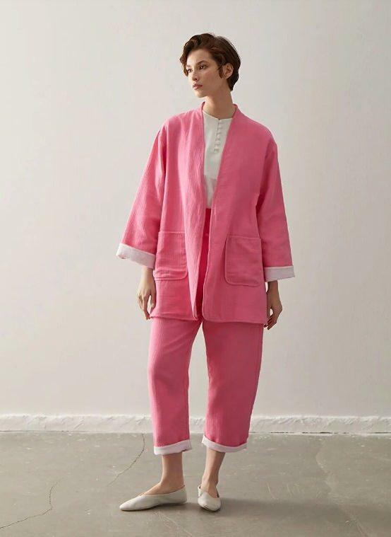 lcwaikiki брючный костюм-кимоно розовый