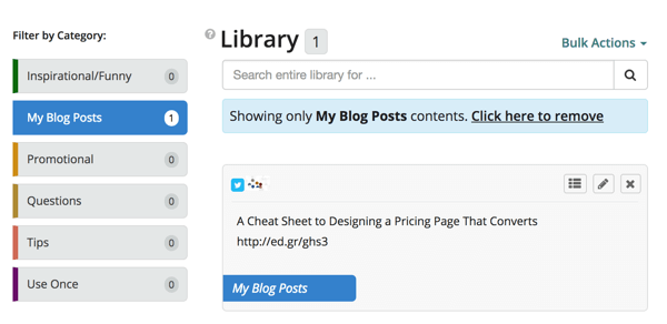 Щелкните фильтр «Мои сообщения в блоге», чтобы просмотреть сообщения только в этой категории.