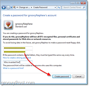 Как создать новый пароль для учетной записи пользователя Windows 7