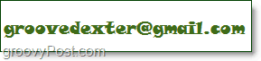адрес электронной почты groovedexter отображается в качестве изображения для примера