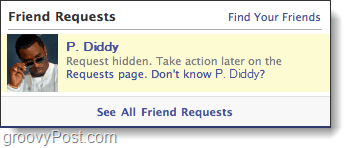 Facebook скрытый запрос на добавление в друзья